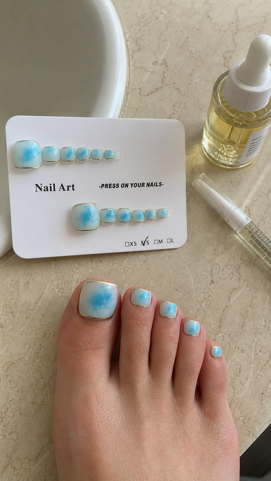 Toe nail UGC with product card