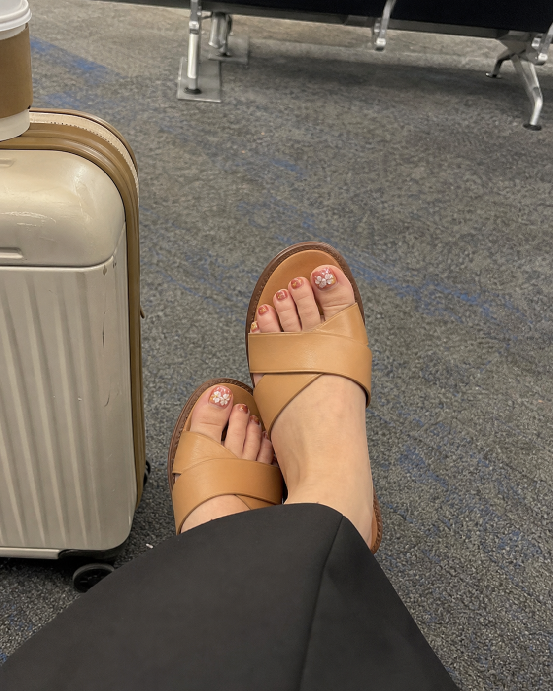 Airport gate floral nail photo